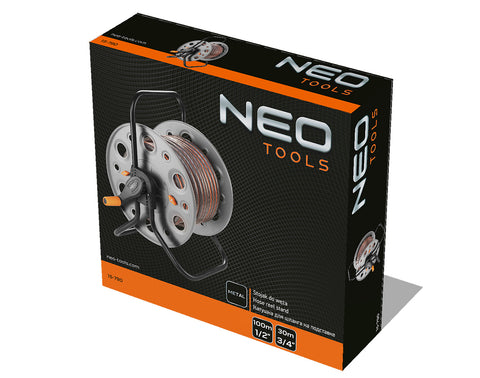 NEO TOOLS 15-790 Tömlődob, fém, tömlőméret: 1/2" max100m, 3/4" max30 m