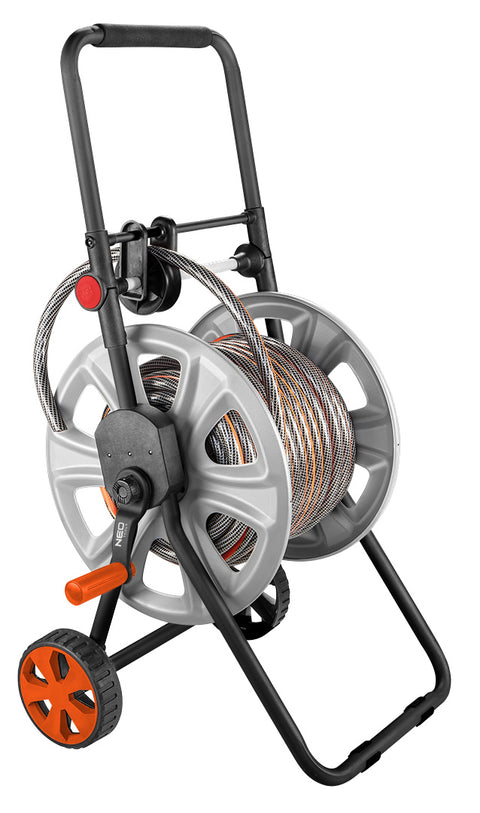 NEO TOOLS 15-792 Tömlőkocsi, tömlőméret: 1/2" max60m, 3/4" max20 m, tömlővezetővel