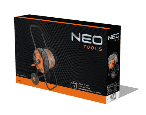 NEO TOOLS 15-793 Tömlőkocsi, tömlőméret: 1/2" max. 60méter, 3/4" max. 20méter
