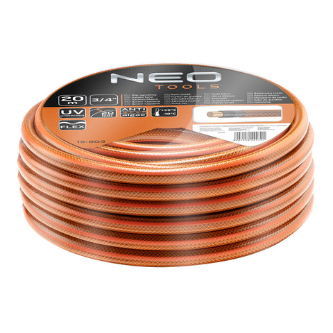 NEO TOOLS 15-803 Locsolótömlő 3/4"x20 m, 4 rétegű ECONOMIC