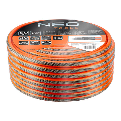 NEO TOOLS 15-842 Locsolótömlő 1/2"x50 m, 6 rétegű PROFESSIONAL