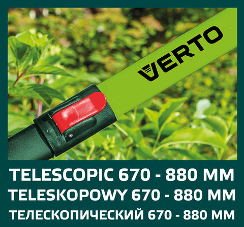 VERTO 15G312 SÖVÉNYVÁGÓ OLLÓ TELESZKÓPOS 670-880mm / penge:200mm