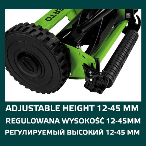 VERTO 15G350 Kézi hajtású fűnyíró, 300mm, 12-45mm