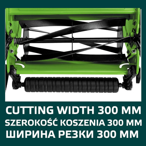 VERTO 15G350 Kézi hajtású fűnyíró, 300mm, 12-45mm