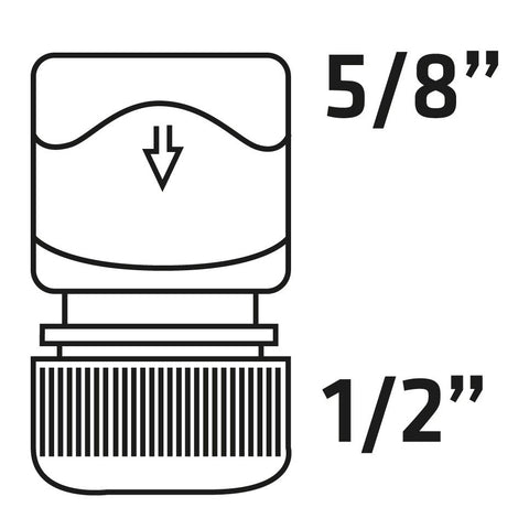 VERTO 15G730-30 30db Tömlő gyorscsatlakozó 1/2"- 5/8", kétkomponensű, kínálódobozban