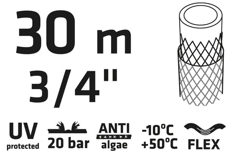 VERTO 15G804 Locsolótömlő 30 m, 3/4", ECONOMIC, zöld