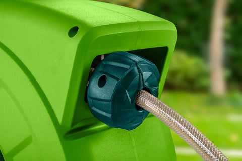 VERTO 15G891 Autómata tömlődob, 20 m locsolótömlő + 2 m csatlakozó tömlő, 10 bar, PP ház, PVC tömlő, falra szerelhető
