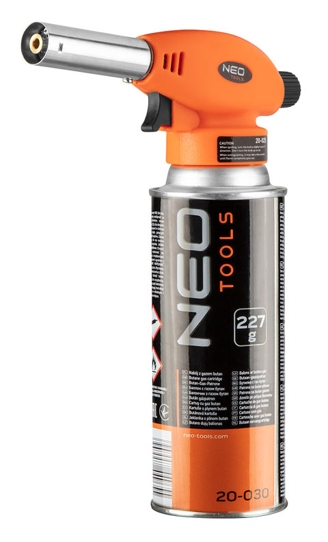 NEO TOOLS 20-041 Gázforrasztó készlet, fej+ eldobható palack (EN 417, 227g)