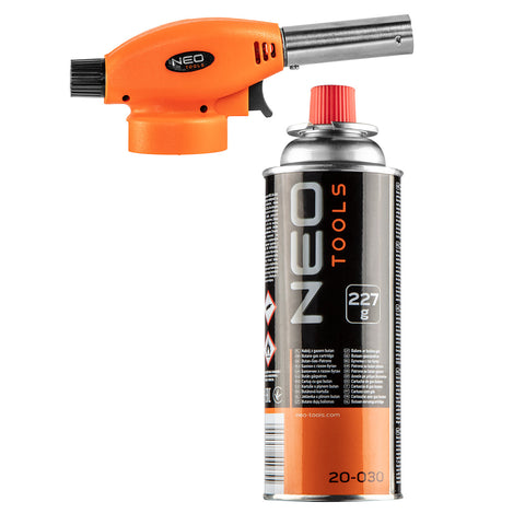 NEO TOOLS 20-041 Gázforrasztó készlet, fej+ eldobható palack (EN 417, 227g)