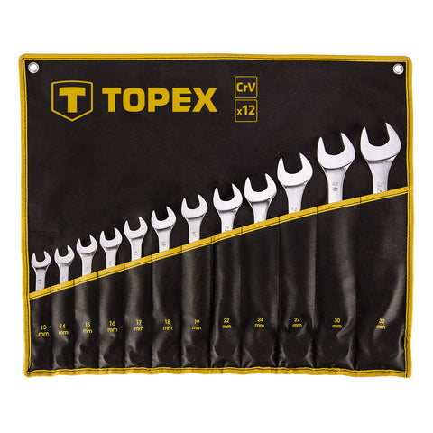 TOPEX 35D758 Csillag-villáskulcs készlet 10-32mm, 12db