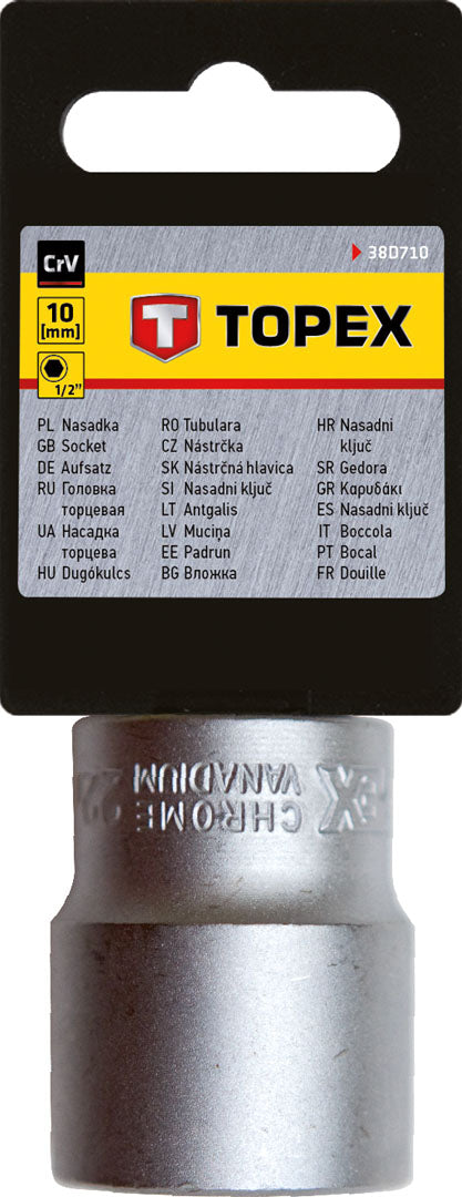 TOPEX 38D710 Dugókulcs 10mm, 1/2", hatlapú