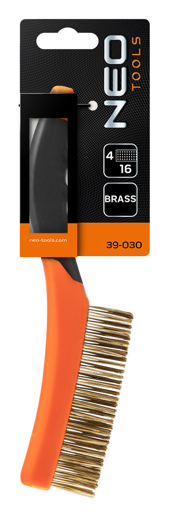 NEO TOOLS 39-030 Drótkefe, sárgaréz, 4x16 sor
