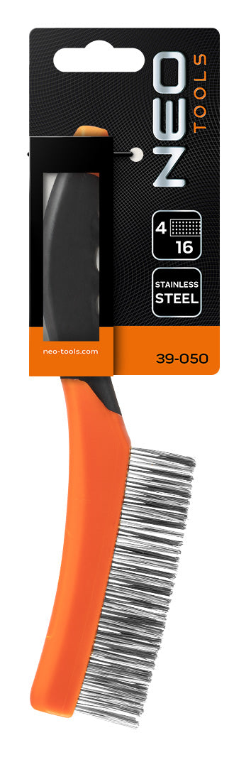 NEO TOOLS 39-050 Drótkefe, rozsdamentes, 4x16 sor