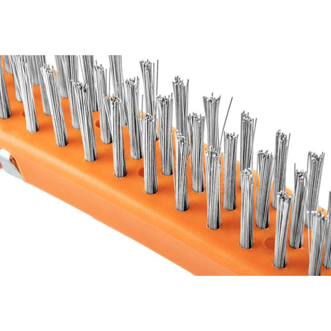 NEO TOOLS 39-052 Drótkefe, rozsdamentes, 3x19 sor, kaparóval