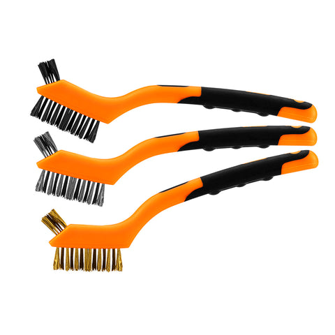 NEO TOOLS 39-100 Drótkefe készlet 3db, 3x7 sor, Acél, műanyag és sárgaréz szálas kefék