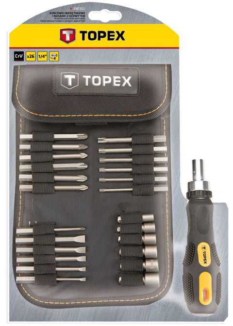 TOPEX 39D352 Csavarhúzó bitkészlet 26db