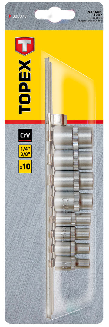 TOPEX 39D375 Torxkulcs KÉSZLET 10db, E5-E0