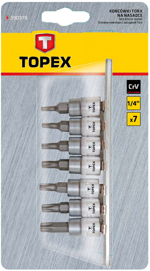 TOPEX 39D378 Torxbitkészlet 7db, T10-39
