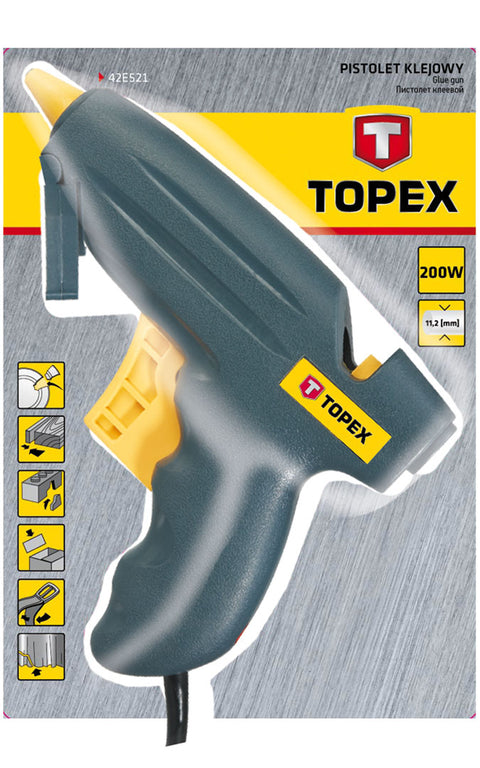TOPEX 42E521 Ragasztópisztoly 11mm, 20/200W, GS/CE