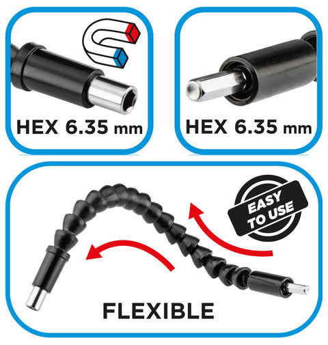 GRAPHITE 55H227 Flexibilis bittartó fúró és csavarozó géphez 290mm