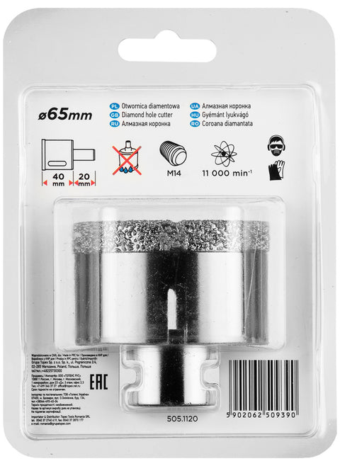 GRAPHITE 55H314 Körkivágó, gyémántos 65mm x M14