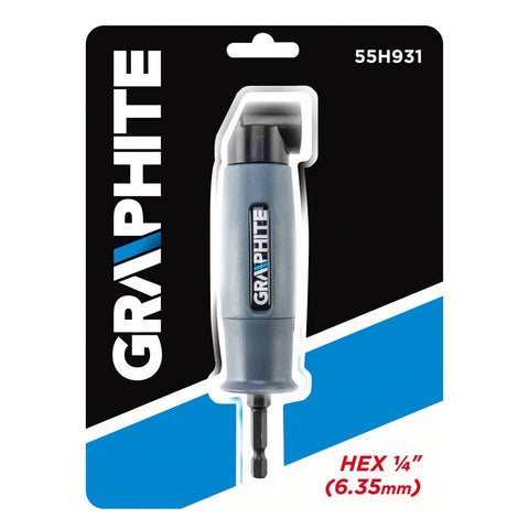 GRAPHITE 55H931 Sarok adapter 90°, akkus fúrókhoz, 1/4” (6,35mm) Mágneses befogó, jobb és bal forgásirány