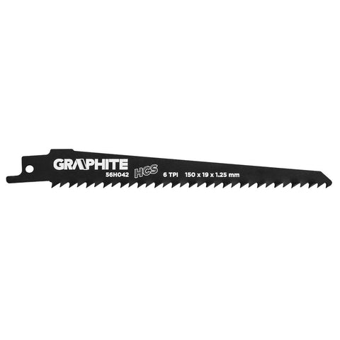 GRAPHITE 56H042 Orrfűrészlap, HCS, 150x19x1.25mm, 6TPI, 2db
