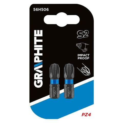 GRAPHITE 56H506 Torziós ütvecsavarozó bit PZ4x25mm, 2db