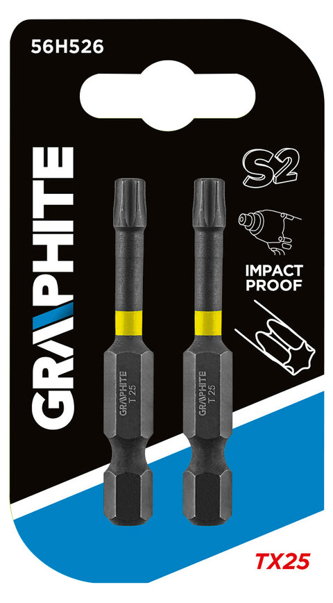 GRAPHITE 56H526 Torziós ütvecsavarozó bit TX25x50mm, 2db