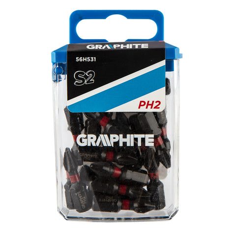 GRAPHITE 56H531 Torziós ütvecsavarozó bit PH2x25mm, 20db