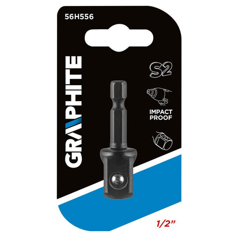 GRAPHITE 56H556 Adapter csavarbehajtókhoz 1/4”- hatlapú 1/2” négyszög