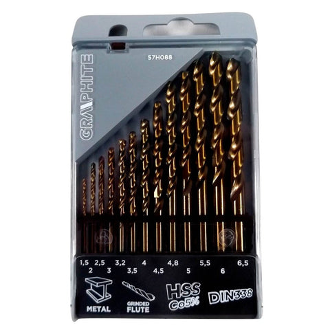 GRAPHITE 57H088 Csigafúró készlet HSS-Cobalt, 1.5 - 6.5mm, 13db