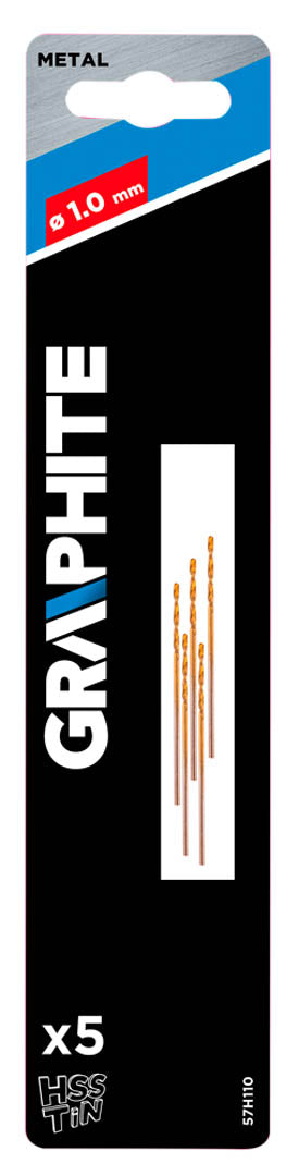 GRAPHITE 57H110 Csigafúró HSS TITÁN bevonattal 1.0mm, 5db