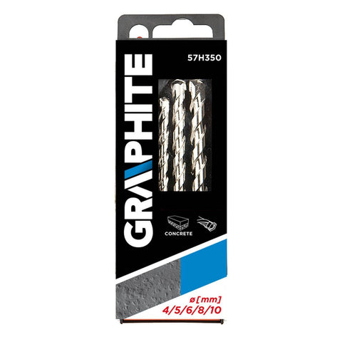 GRAPHITE 57H350 Betonfúró készlet 5 részes - 4, 5, 6, 8, 10mm