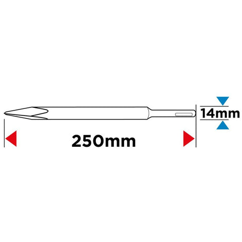 GRAPHITE 57H553 Hegyesvéső SDS PLUS, önélező, 14x250mm