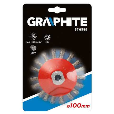 GRAPHITE 57H589 DRÓTKORONG, TÁNYÉR SODROTT, KÚPOS 100MM M14
