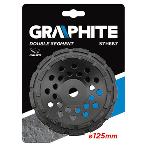 GRAPHITE 57H887 Gyémánt csiszolókorong 125x5x22,2mm dupla szegmenses