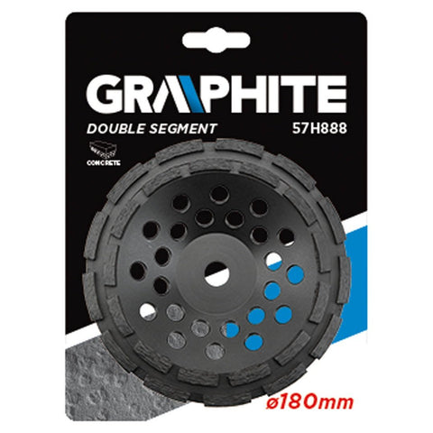 GRAPHITE 57H888 Gyémánt csiszolókorong 180x5x22,2mm dupla szegmenses