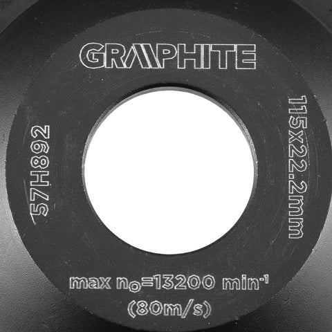 GRAPHITE 57H892 Gyémánt csiszolókorong 115 x 22,2 x 5mm, L szegmenses