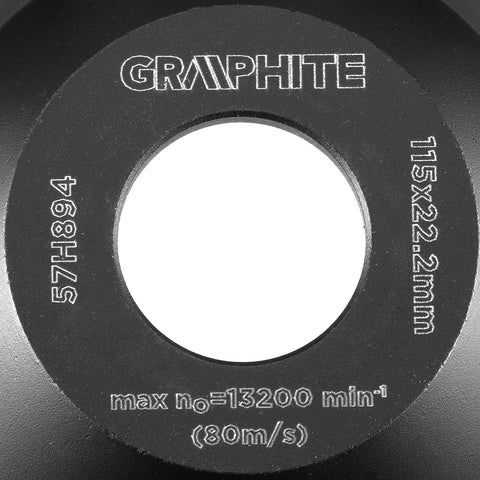 GRAPHITE 57H894 Gyémánt csiszolókorong 115 x 22,2 x 5mm, C szegmenses