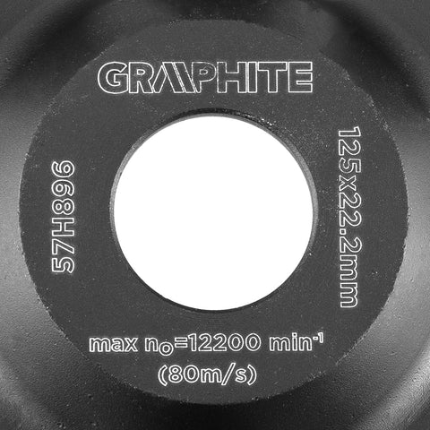 GRAPHITE 57H896 Gyémánt csiszolókorong 125 x 22,2 x 5mm, nagy teherbírású