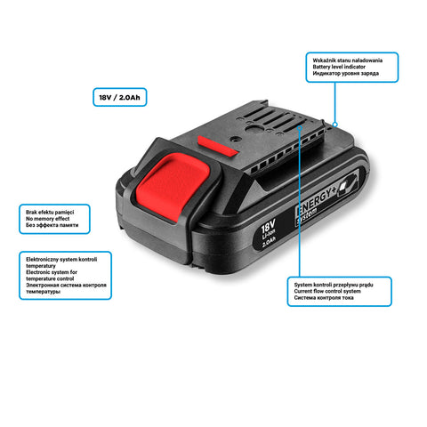 GRAPHITE 58G001 Akkumulátor Energy+ egyakkus rendszerhez, 18V/2Ah
