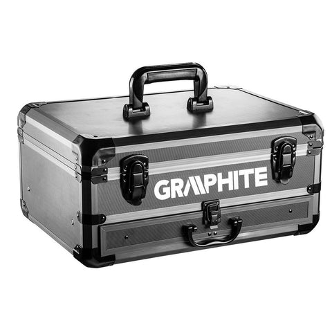 GRAPHITE 58G022-PS15 Akkus fúró Energy+, 2db akku+töltő!, 18V/2Ah, 10mm + alu koffer + 109 kiegészítő, levehető fúrótokmány