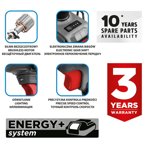 GRAPHITE 58G038 Akkus szénkefementes ütvecsavarozó 1/2"(négyszög), Energy+, 18V, 450Nm, akku nélkül!!!