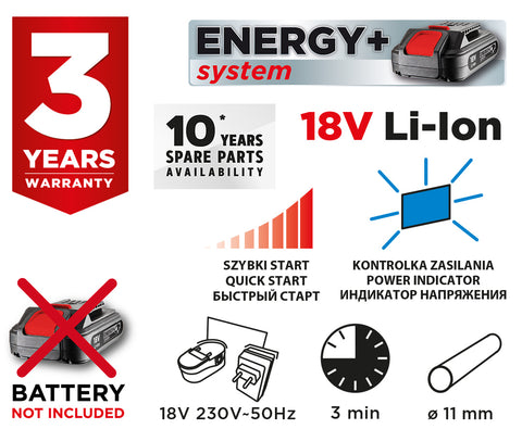 GRAPHITE 58G040 Akkus ragasztópisztoly, Energy+ 18V, 11mm, akku nélkül!!!