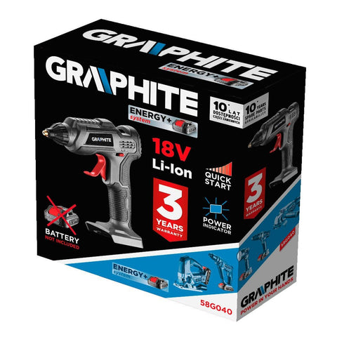 GRAPHITE 58G040 Akkus ragasztópisztoly, Energy+ 18V, 11mm, akku nélkül!!!