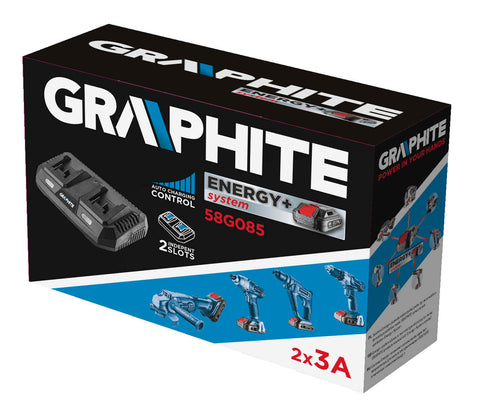 GRAPHITE 58G085 Dupla akkumulátortöltő Energy+ egyakkus rendszerhez