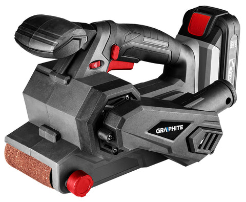 GRAPHITE 58GE136 Akkus szalagcsiszoló, Energy+, 18V, 120-350 1/min