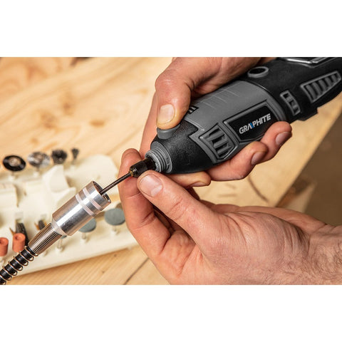 GRAPHITE 59G019 Mini fúró- és csiszológép 170W, fordulatszám kijelző, kofferben, 190db kiegészítő