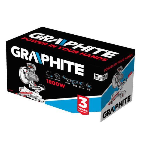 GRAPHITE 59G812 Gérvágógép 1800W, lézer irányzékkal, fűrészlap 255mm, 60T TCT, 4800/perc